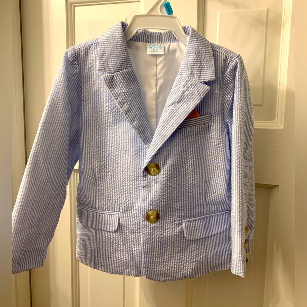 Edgehill Collection Blue and White Seersucker Blazer